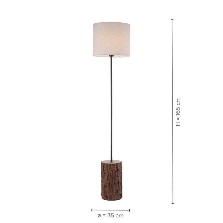 Leuchten Direkt 11234-79 - Лампион BARK 1xE27/40W/230V дървен