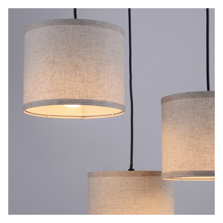 Leuchten Direkt 11236-79 - Пендел BARK 3xE27/40W/230V дървен