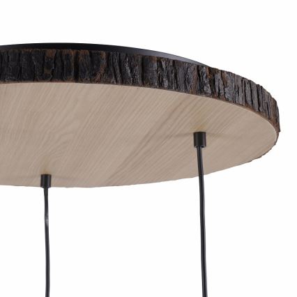 Leuchten Direkt 11236-79 - Пендел BARK 3xE27/40W/230V дървен