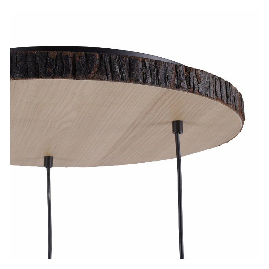 Leuchten Direkt 11236-79 - Пендел BARK 3xE27/40W/230V дървен