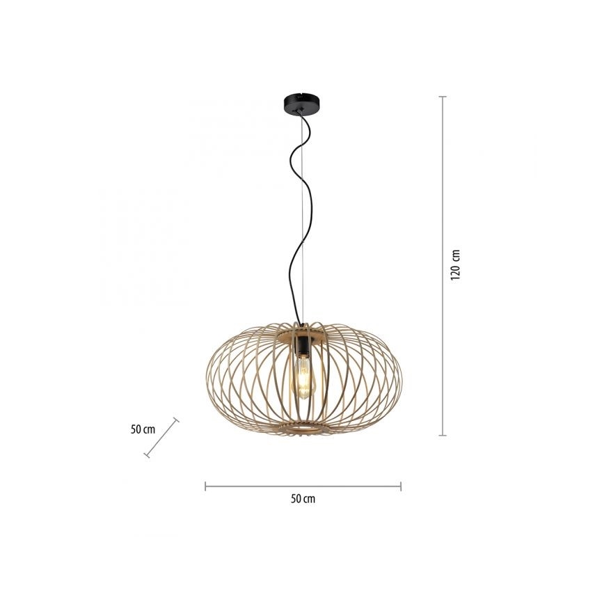 Leuchten Direkt 11409-79 - Пендел RACOON 1xE27/40W/230V бамбук