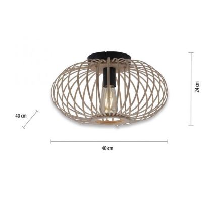 Leuchten Direkt 11410-79 - Полилей за повърхностен монтаж RACOON 1xE27/40W/230V Ø 40 см бамбук