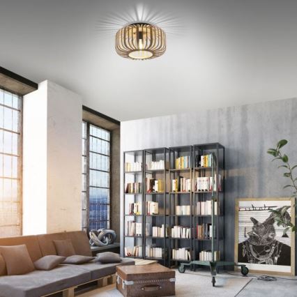 Leuchten Direkt 11412-79 - Полилей за повърхностен монтаж RACOON 1xE27/40W/230V Ø 40 см бамбук