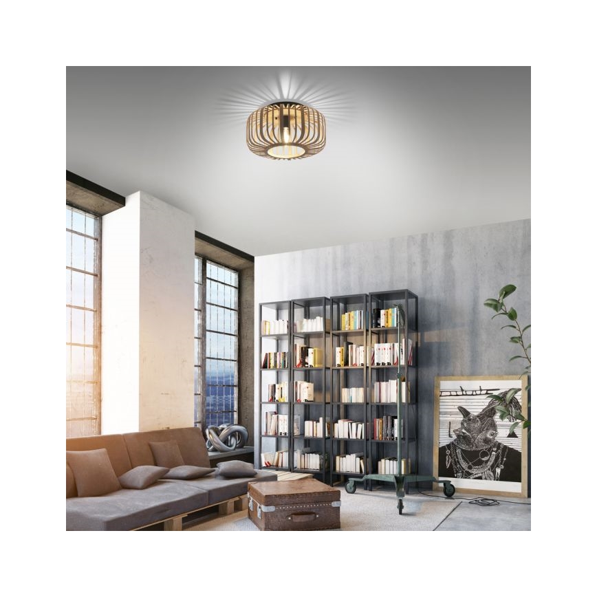 Leuchten Direkt 11412-79 - Полилей за повърхностен монтаж RACOON 1xE27/40W/230V Ø 40 см бамбук