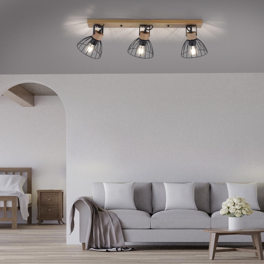 Leuchten Direkt 11418-18 - Спот LAMI 3xE27/25W/230V акация/метал