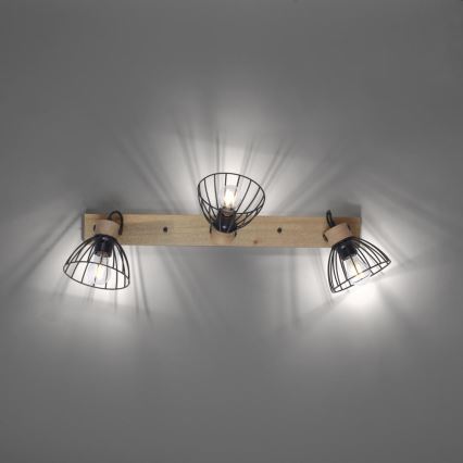 Leuchten Direkt 11418-18 - Спот LAMI 3xE27/25W/230V акация/метал
