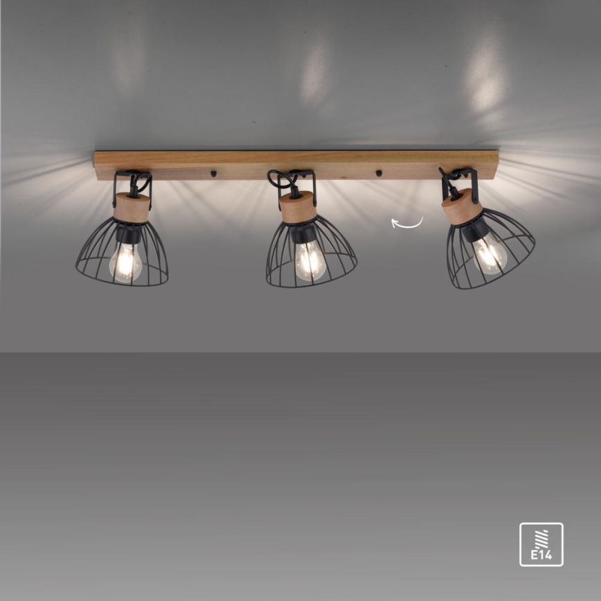 Leuchten Direkt 11418-18 - Спот LAMI 3xE27/25W/230V акация/метал
