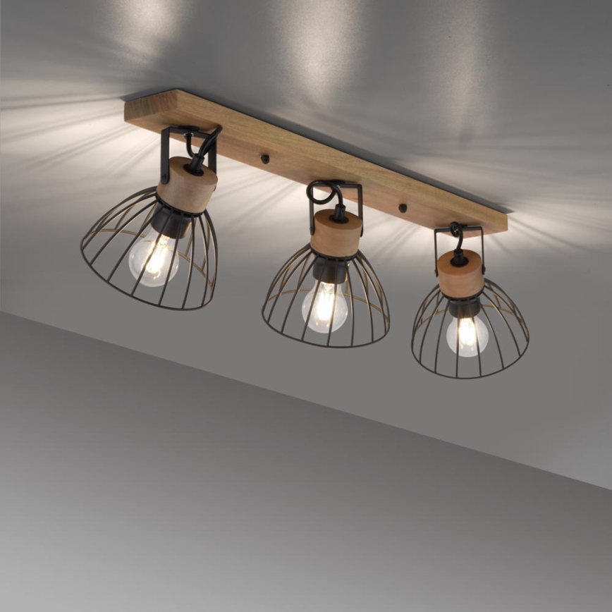 Leuchten Direkt 11418-18 - Спот LAMI 3xE27/25W/230V акация/метал