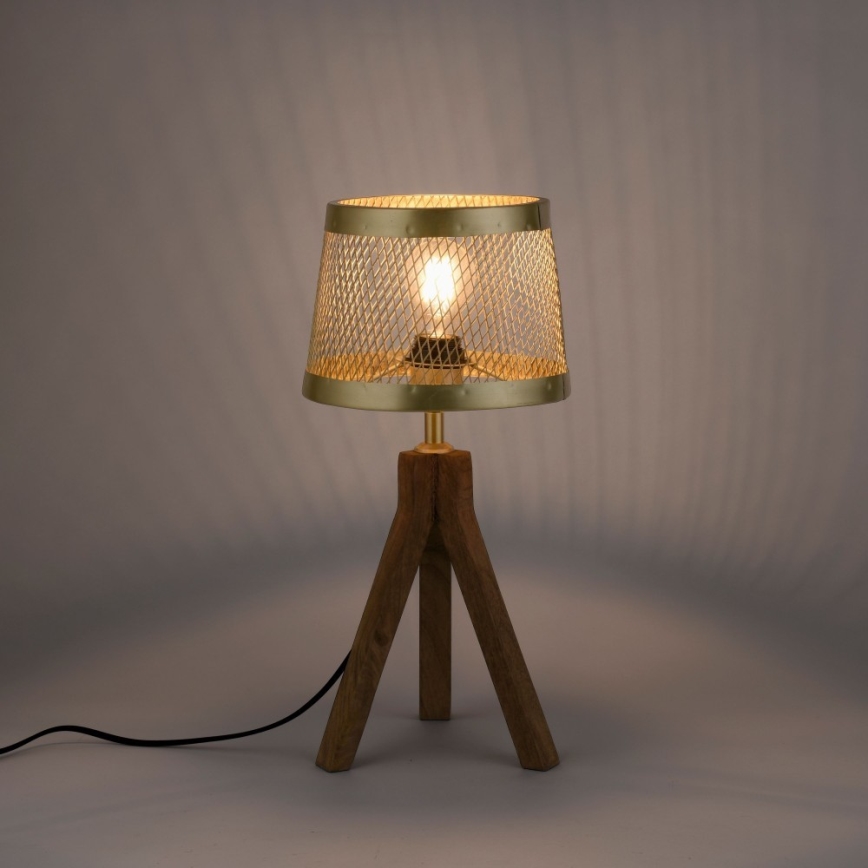 Leuchten Direkt 11423-60 - Настолна лампа FREDERIK 1xE27/60W/230V манго