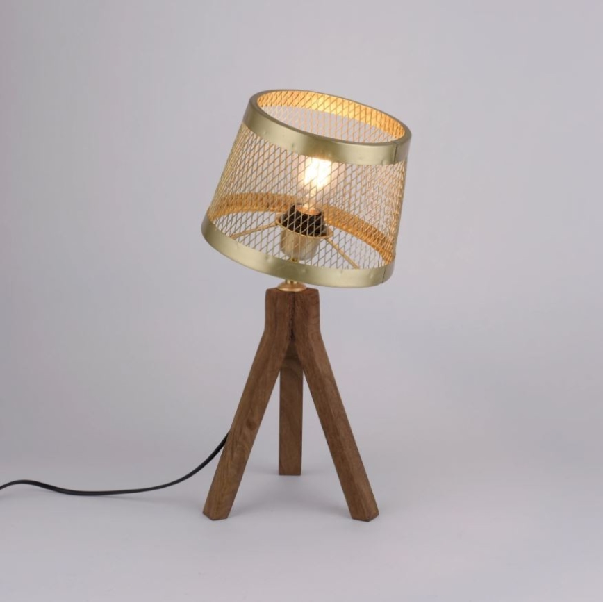 Leuchten Direkt 11423-60 - Настолна лампа FREDERIK 1xE27/60W/230V манго