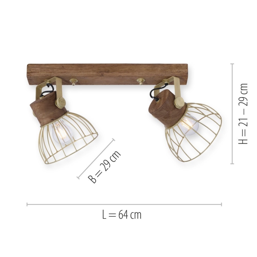 Leuchten Direkt 11487-60 - Спот ALAMI 2xE27/25W/230V манго