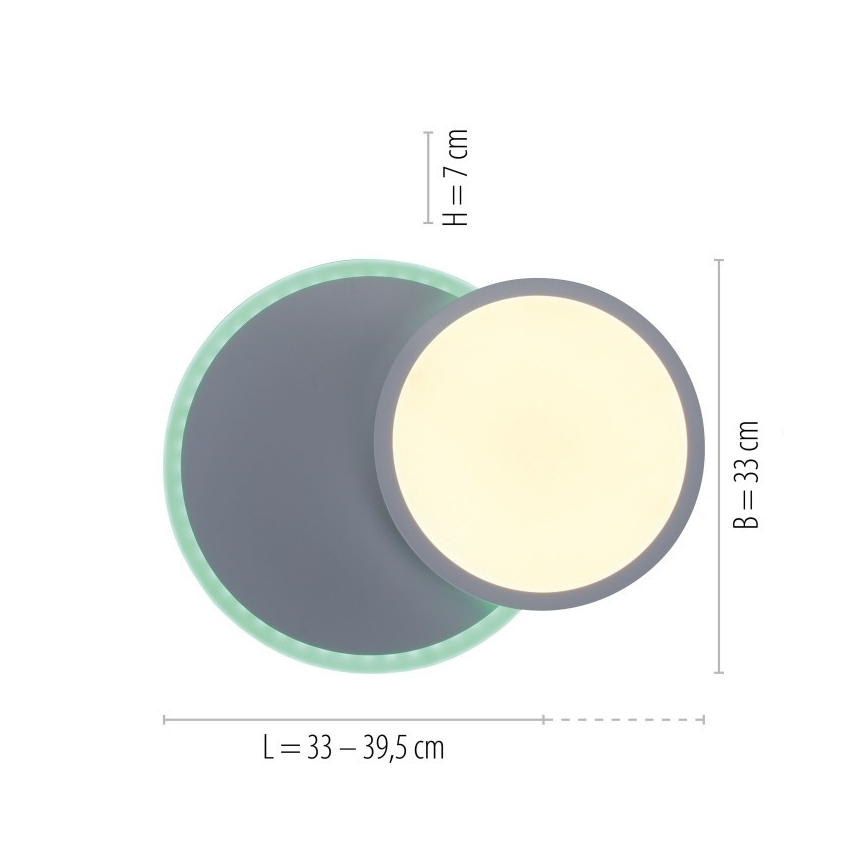 Leuchten Direkt 11662-16 - LED RGB Димируем плафон ARENDA LED/21W/230V + дистанционно управление