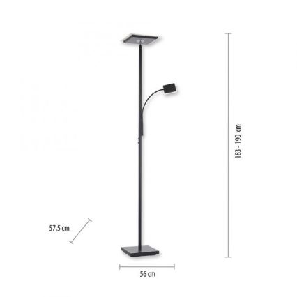 Leuchten Direkt 11710-18 - LED Димируем лампион HANS LED/21,5W/230V + LED/4W