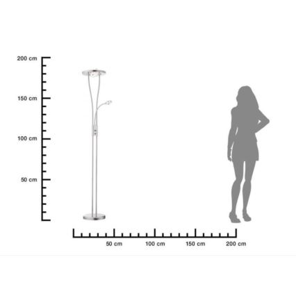 Leuchten Direkt 11778-55 - LED Димируем лампион HELIA LED/16,8W/230V + 2xLED/3,8W