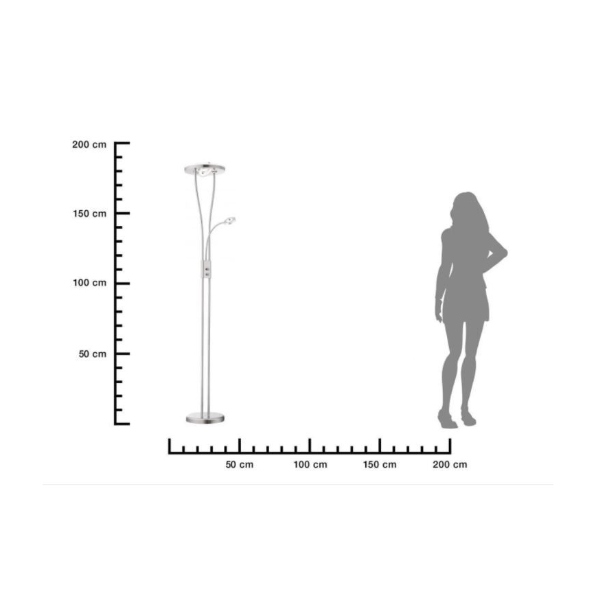 Leuchten Direkt 11778-55 - LED Димируем лампион HELIA LED/16,8W/230V + 2xLED/3,8W