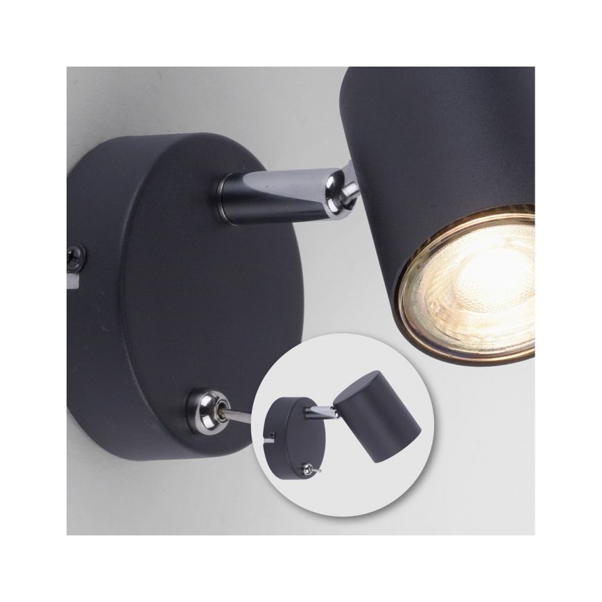 Leuchten Direkt 11941-13 - LED Стенен спот TARIK 1xGU10/5W/230V черен