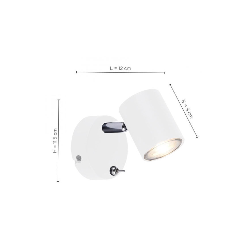 Leuchten Direkt 11941-16 - LED Стенен спот TARIK 1xGU10/5W/230V бял