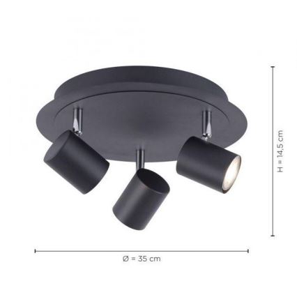 Leuchten Direkt 11943-13 - LED Спот TARIK 3xGU10/5W/230V антрацит