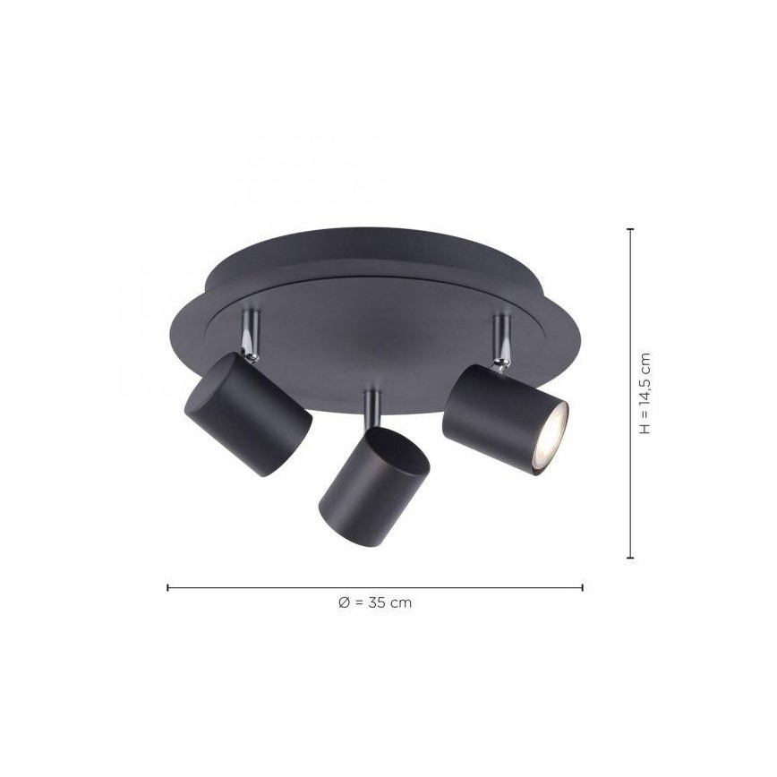 Leuchten Direkt 11943-13 - LED Спот TARIK 3xGU10/5W/230V антрацит