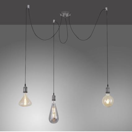 Leuchten Direkt 13571-18 - Пендел DIY 3xE27/60W/230V паяк черен