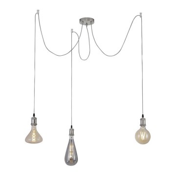 Leuchten Direkt 13571-55 - Пендел DIY 3xE27/60W/230V паяк матов хром