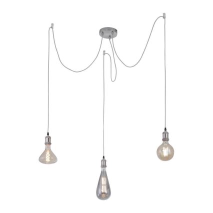Leuchten Direkt 13571-55 - Пендел DIY 3xE27/60W/230V паяк матов хром