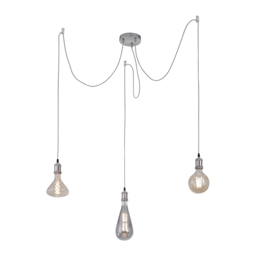 Leuchten Direkt 13571-55 - Пендел DIY 3xE27/60W/230V паяк матов хром