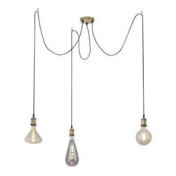 Leuchten Direkt 13571-60 - Пендел DIY 3xE27/60W/230V паяк месинг