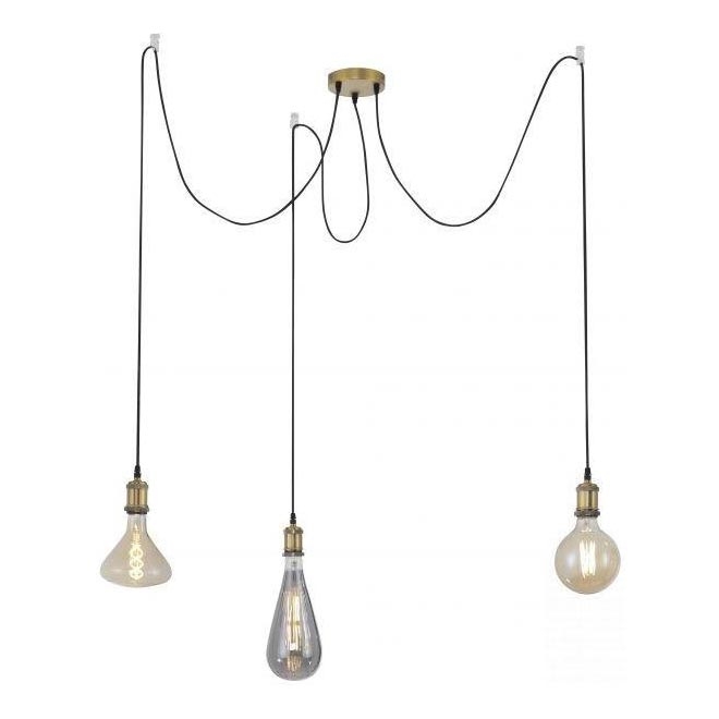 Leuchten Direkt 13571-60 - Пендел DIY 3xE27/60W/230V паяк месинг