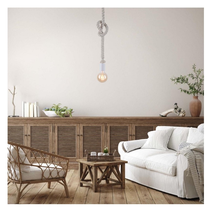 Leuchten Direkt 13572-16 - Висящ полилей DIY 1xE27/10W/230V бял