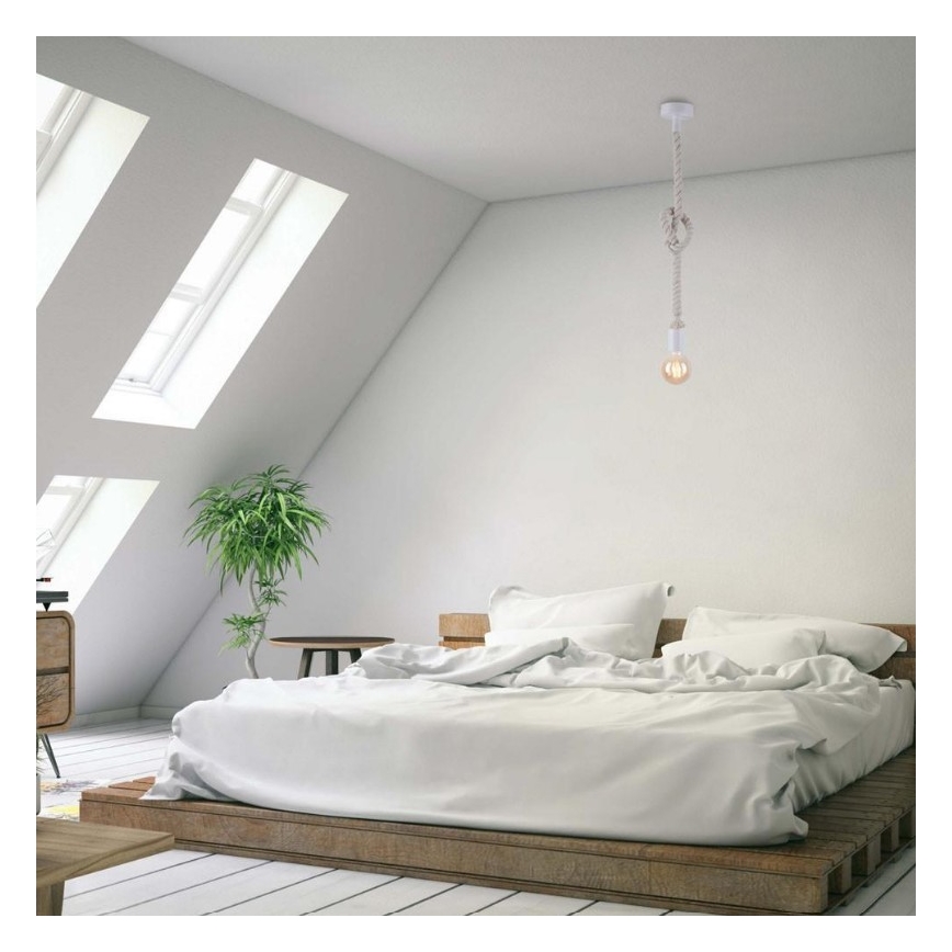 Leuchten Direkt 13572-16 - Висящ полилей DIY 1xE27/10W/230V бял