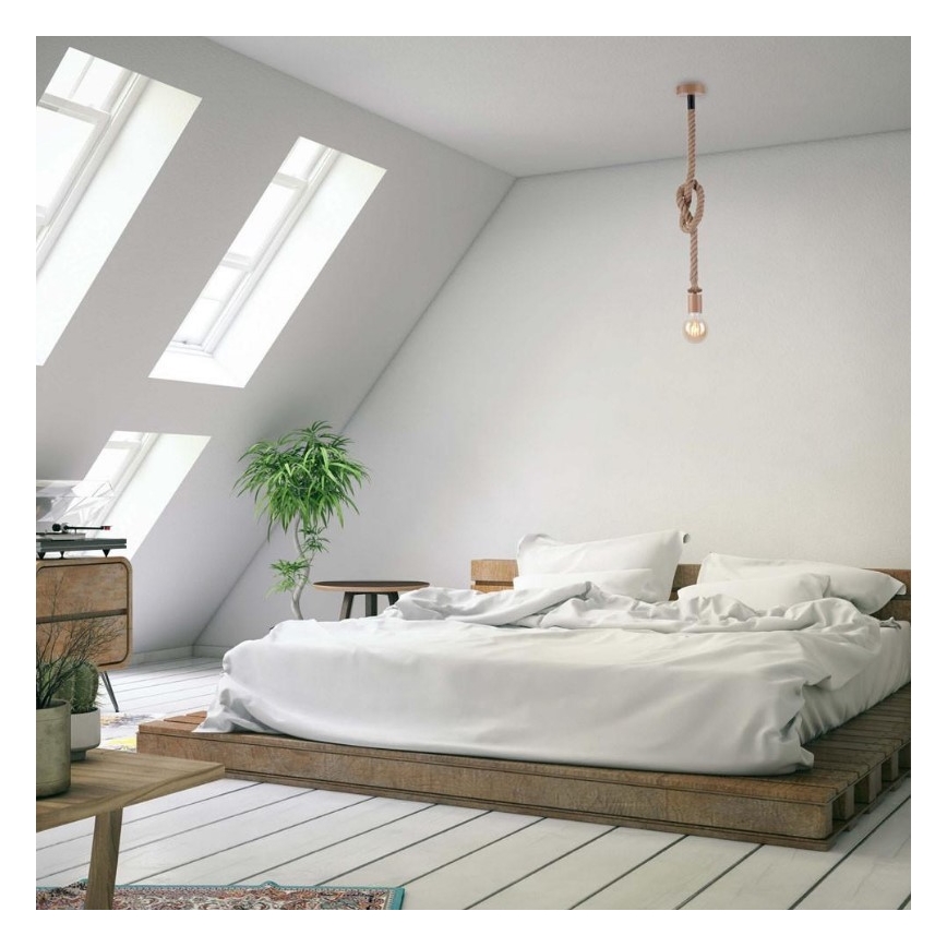 Leuchten Direkt 13572-79 - Висящ полилей DIY 1xE27/10W/230V кафяв