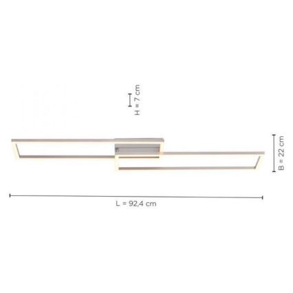 Leuchten Direkt 14023-55 - LED Димируем полилей за повърхностен  монтаж IVEN 2xLED/15,1W/230V