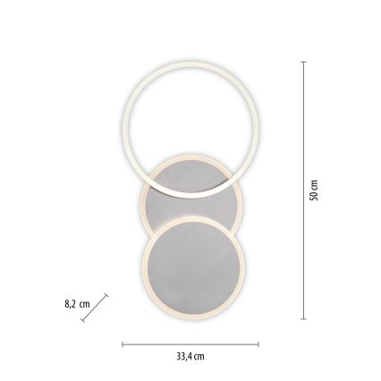 Leuchten Direkt 14116-55 - LED Плафониера SEVENT LED/25,5W/230V матов хром