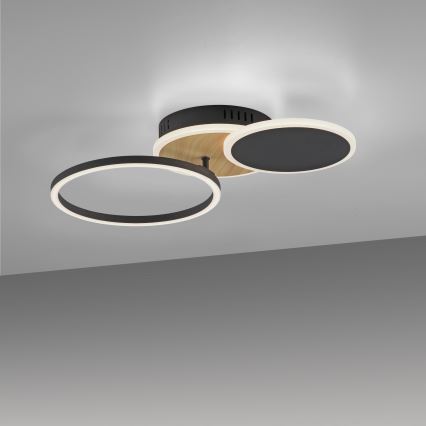 Leuchten Direkt 14116-78 - LED Плафониера SEVENT LED/25,5W/230V черен/кафяв
