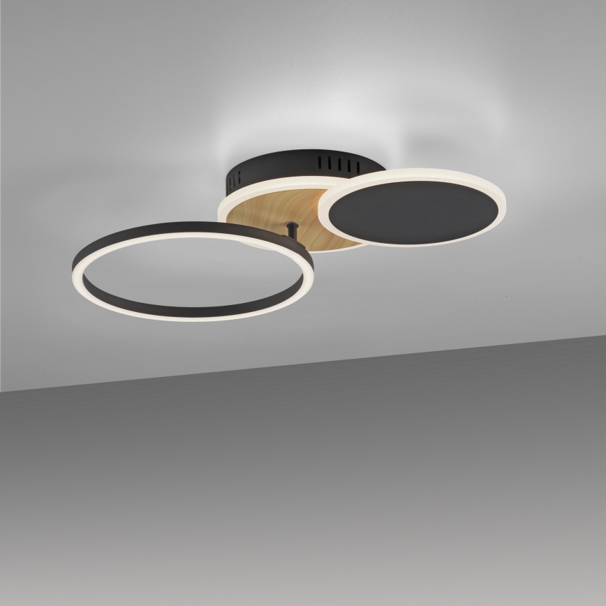 Leuchten Direkt 14116-78 - LED Плафониера SEVENT LED/25,5W/230V черен/кафяв