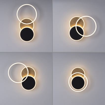 Leuchten Direkt 14116-78 - LED Плафониера SEVENT LED/25,5W/230V черен/кафяв