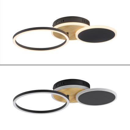 Leuchten Direkt 14116-78 - LED Плафониера SEVENT LED/25,5W/230V черен/кафяв