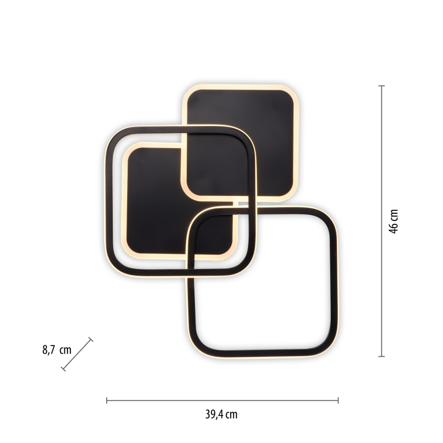 Leuchten Direkt 14117-18 - LED Плафониера SEVENT LED/36W/230V черен