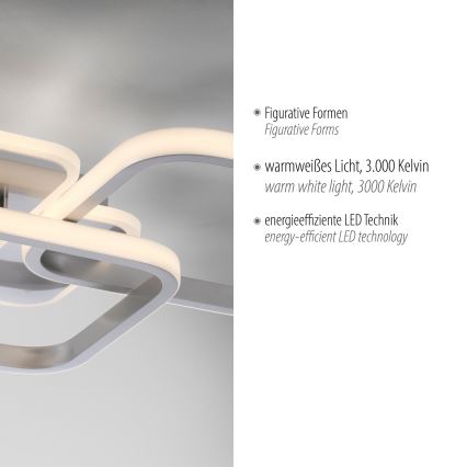 Leuchten Direkt 14117-55 - LED Плафониера LED/36W/230V матов хром