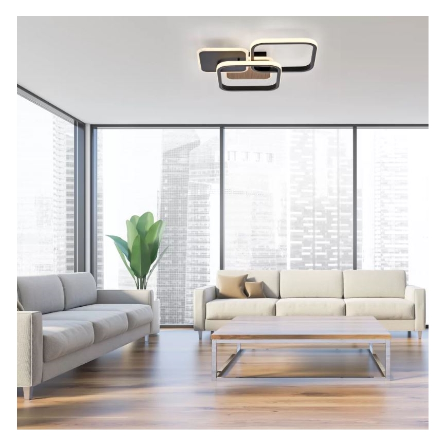Leuchten Direkt 14117-78 - LED Плафониера SEVENT LED/36W/230V черен/кафяв