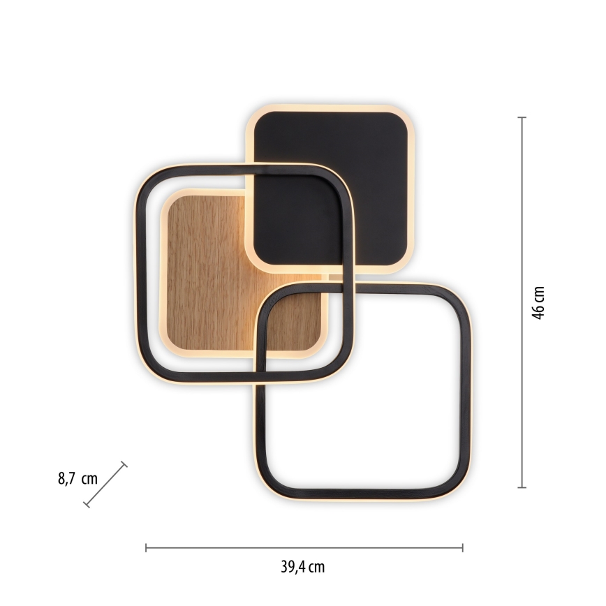 Leuchten Direkt 14117-78 - LED Плафониера SEVENT LED/36W/230V черен/кафяв