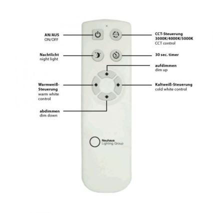 Leuchten Direkt 14227-16 - LED Димируема лампа JONAS LED/22W/230V 3000-5000K + дистанционно