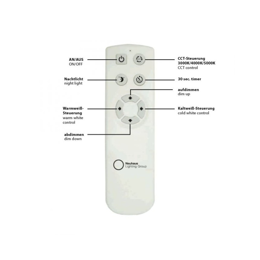Leuchten Direkt 14227-16 - LED Димируема лампа JONAS LED/22W/230V 3000-5000K + дистанционно