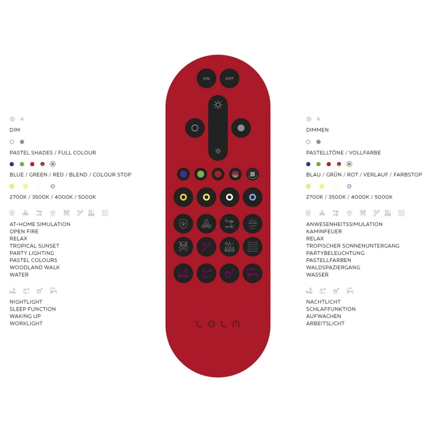 Leuchten Direkt 14281-16 - LED RGB Димируема лампа NAOMI LED/51,8W/230V Tuya + дистанционно