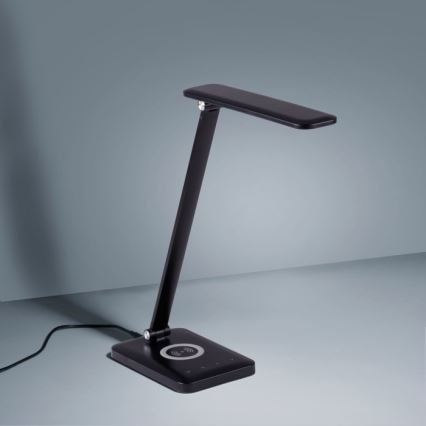 Leuchten Direkt 14415-16 - LED Димируема сензорна настолна лампа с безжично зареждане FLORENTINA LED/5W/230V 3000-5000K черна + USB