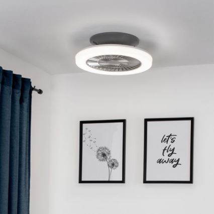 Leuchten Direkt 14645-55 - LED Лампа с вентилатор LEONARD LED/27W/230V