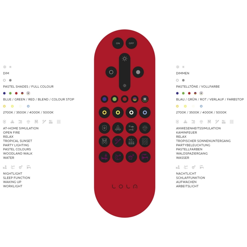 Leuchten Direkt 14742-16 - LED RGB Димируема лампа JUPI LOLASMART LED/18W/230V Tuya 2700-5000K + дистанционно