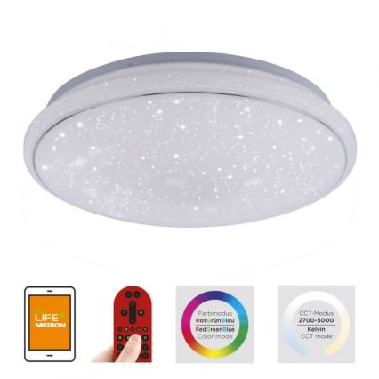 Leuchten Direkt 14743-16 - LED RGB Димируема ламмпа JUPI LED/28W/230V Tuya 2700-5000K + дистанционно