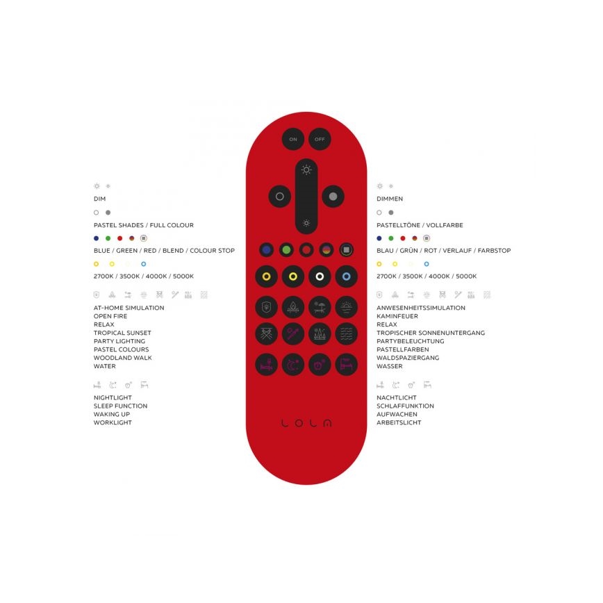 Leuchten Direkt 14743-16 - LED RGB Димируема ламмпа JUPI LED/28W/230V Tuya 2700-5000K + дистанционно